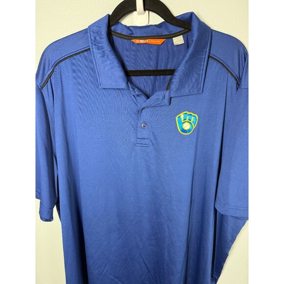 Cutter & Buck Mens MLB Milwaukee Brewers Baseball Polo Shirt XXL Short Sleeve - Picture 3 of 13